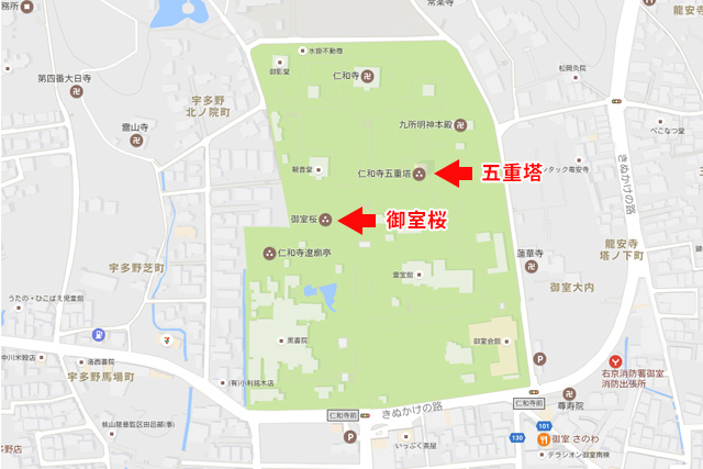 仁和寺の地図